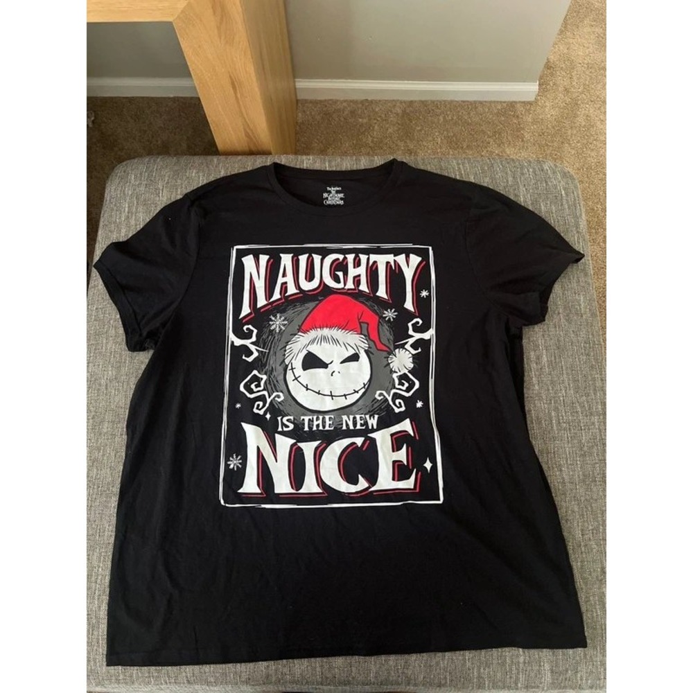 Disney Nightmare Before Christmas Jack Skellington Naughty New Nice Shirt 2XL